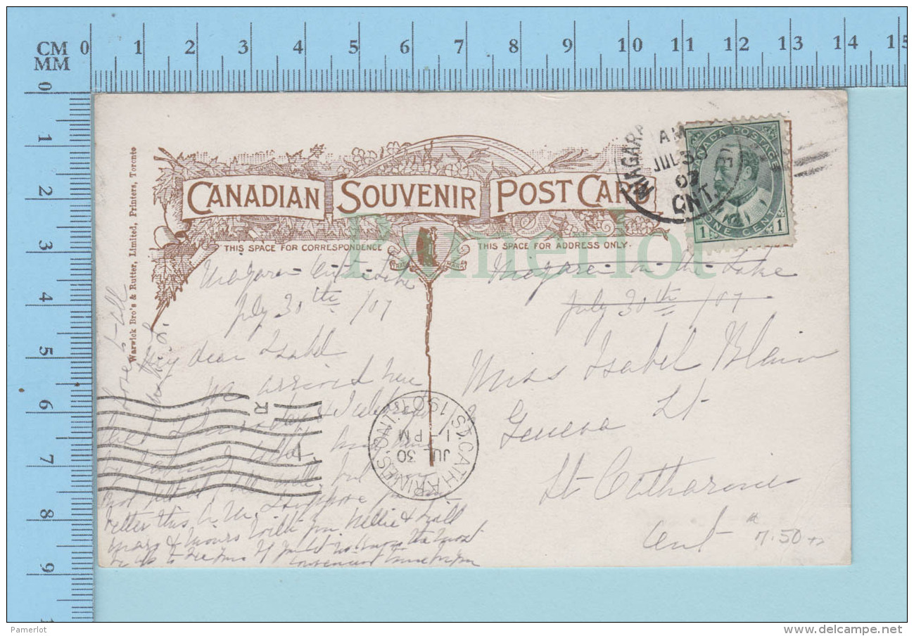 Niagara-on-the-lake Ontario -  St. Andrew's Church, Cover Niagara 1907 + Stamp - Autres & Non Classés