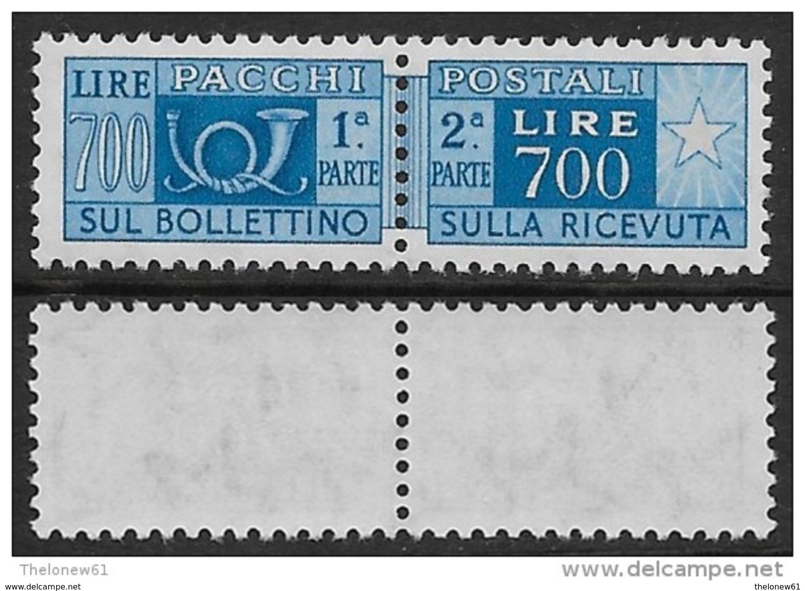 Italia Italy 1955 Pacchi Postali Stelle L.700 Sa N.PP100 Nuovo Integro MNH ** - Paketmarken