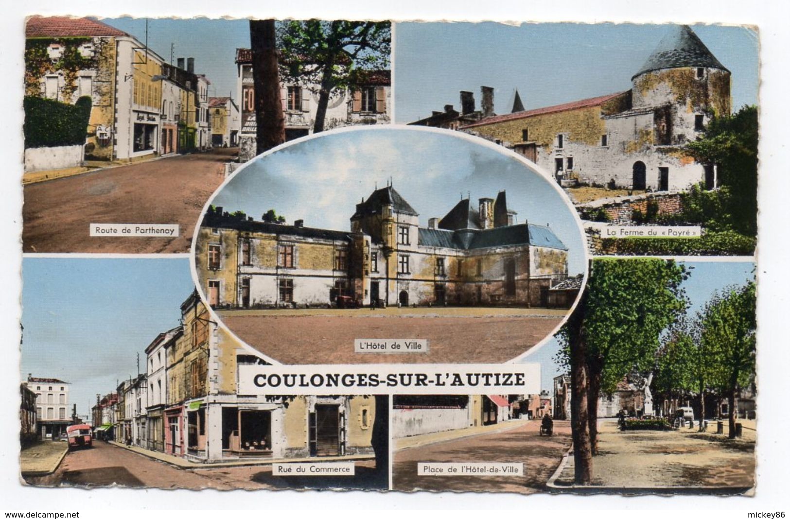 COULONGES SUR L'AUTIZE --1962-- Multivues  (rues,place,ferme Hotel De Ville) - Coulonges-sur-l'Autize