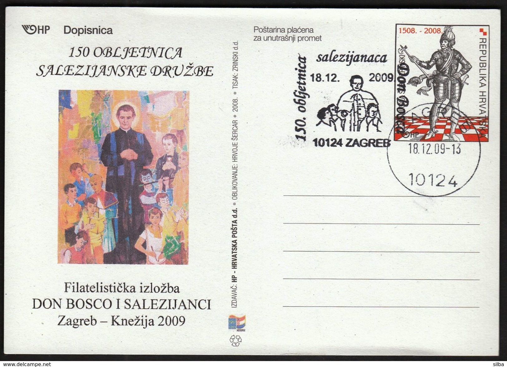 Croatia Zagreb 2009 / 150 Years Of Salesians / Don Bosco And Salesian Philatelic Exhibition - Croatie