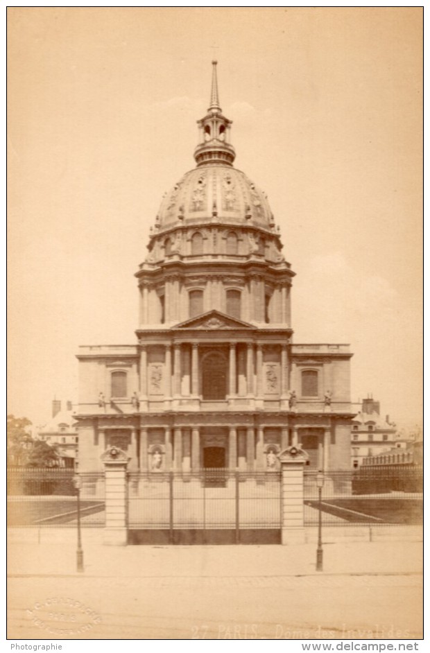 Paris Dome Des Invalides Ancienne Photo Champagne 1890 - Old (before 1900)