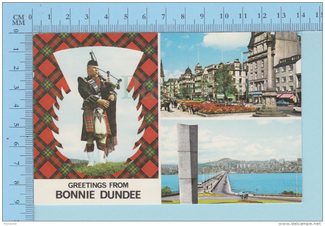 Ecosse - Greetings From Bonnie Dundee, Multi-views - Used In 1976, Postmark Happy Christmas The Post Office - Souvenir De...