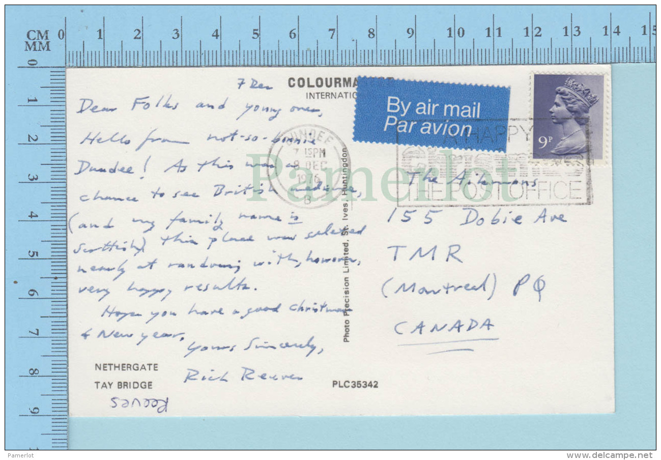 Ecosse - Greetings From Bonnie Dundee, Multi-views - Used In 1976, Postmark Happy Christmas The Post Office - Greetings From...