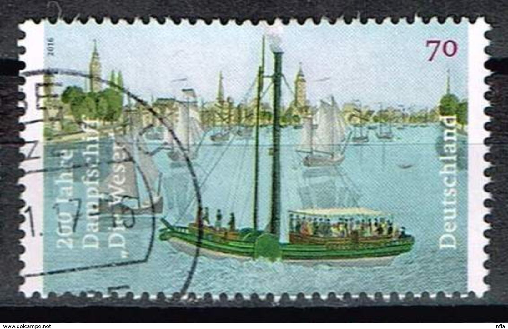 Bund 2016, Michel# 3273 O 200 Jahre Dampfschiff "Die Weser" - Used Stamps