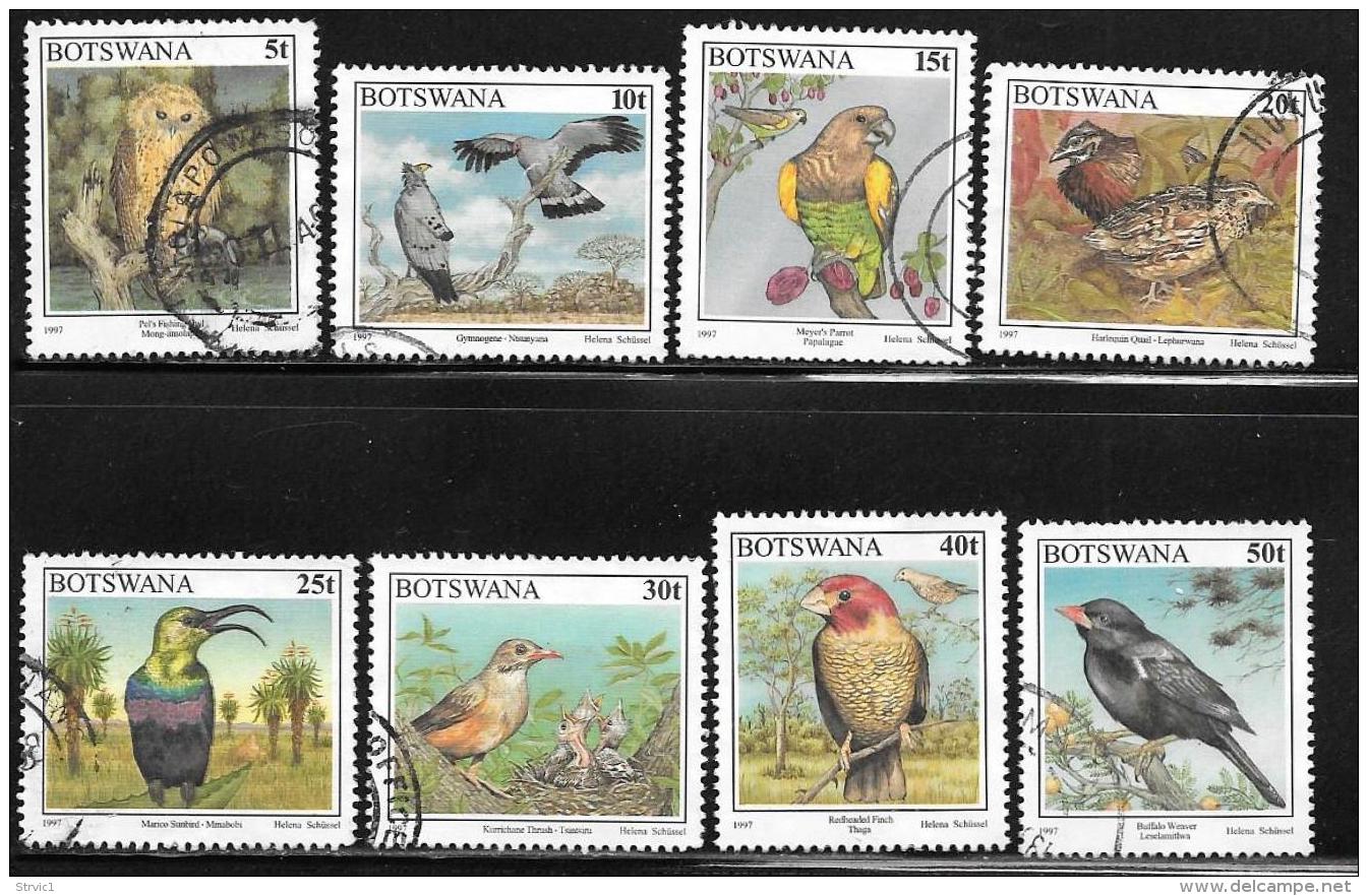 Botswana, Scott # 620-27 Used Birds, 1997 - Botswana (1966-...)