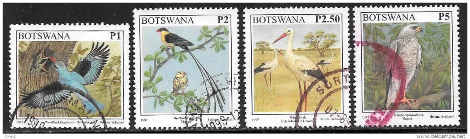 Botswana, Scott # 631, 634-6 Used Birds, 1997 - Botswana (1966-...)