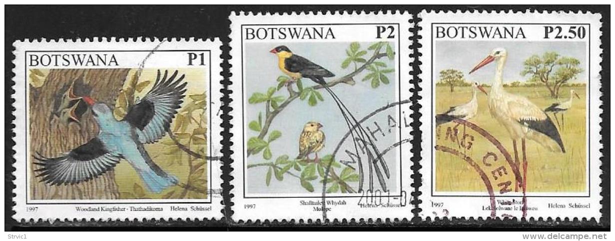 Botswana, Scott # 631, 634-5 Used Birds, 1997 - Botswana (1966-...)