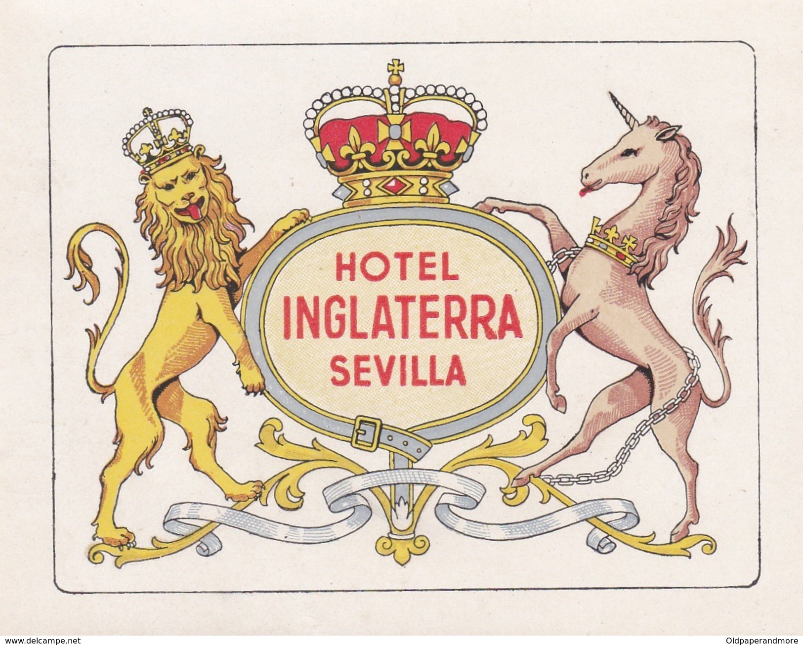 SPAIN ESPAÑA    -  HOTEL LUGAGGE  LABEL - HOTEL INLATERRA - SEVILLA - Etiketten Van Hotels