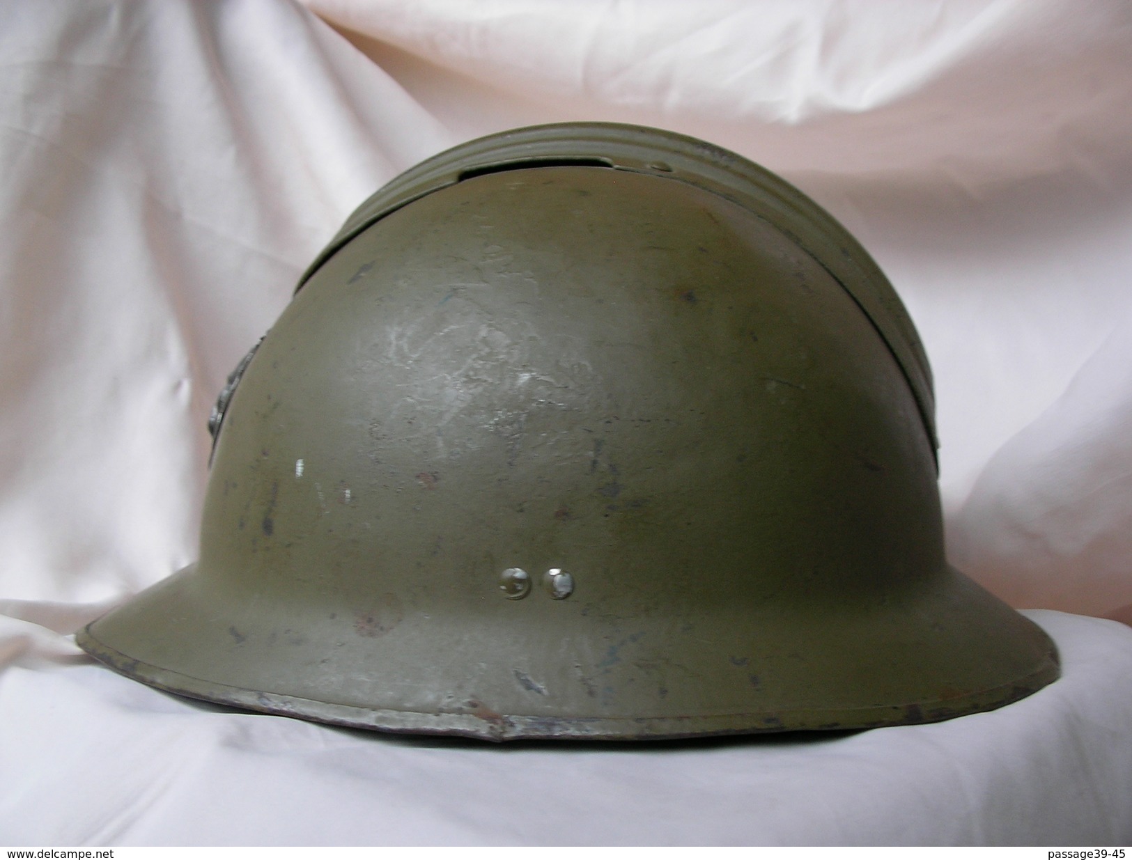 WW2 CASQUE BELGE ENTIER SECONDE GUERRE MONDIALE AVEC INTERIEUR MARQUAGE TAILLE - 1939-45