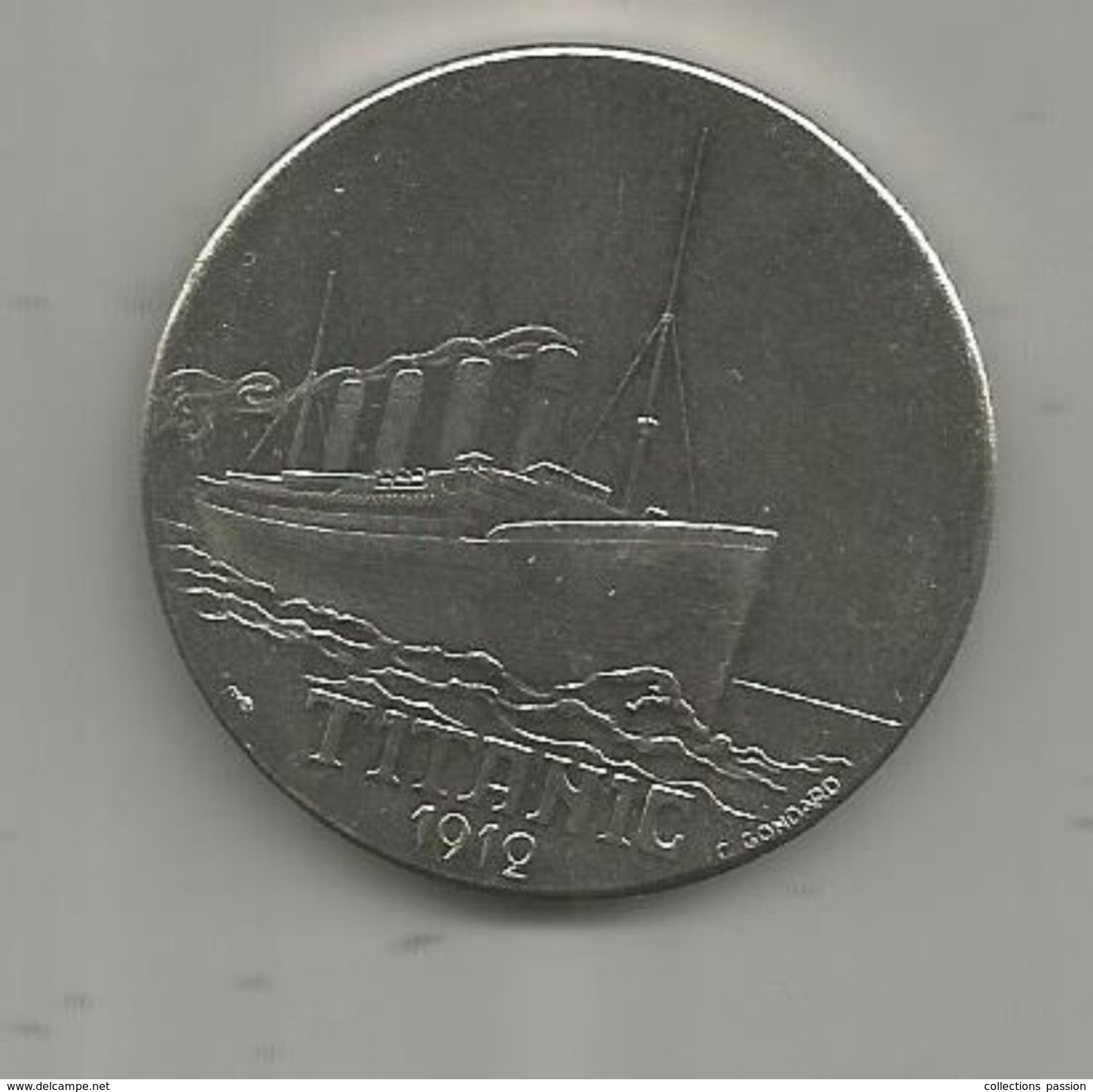 Médaille, Bateau , Paquebot , TITANIC , 1912 , White Star, Frais Fr : 1.95 Euro - Other & Unclassified