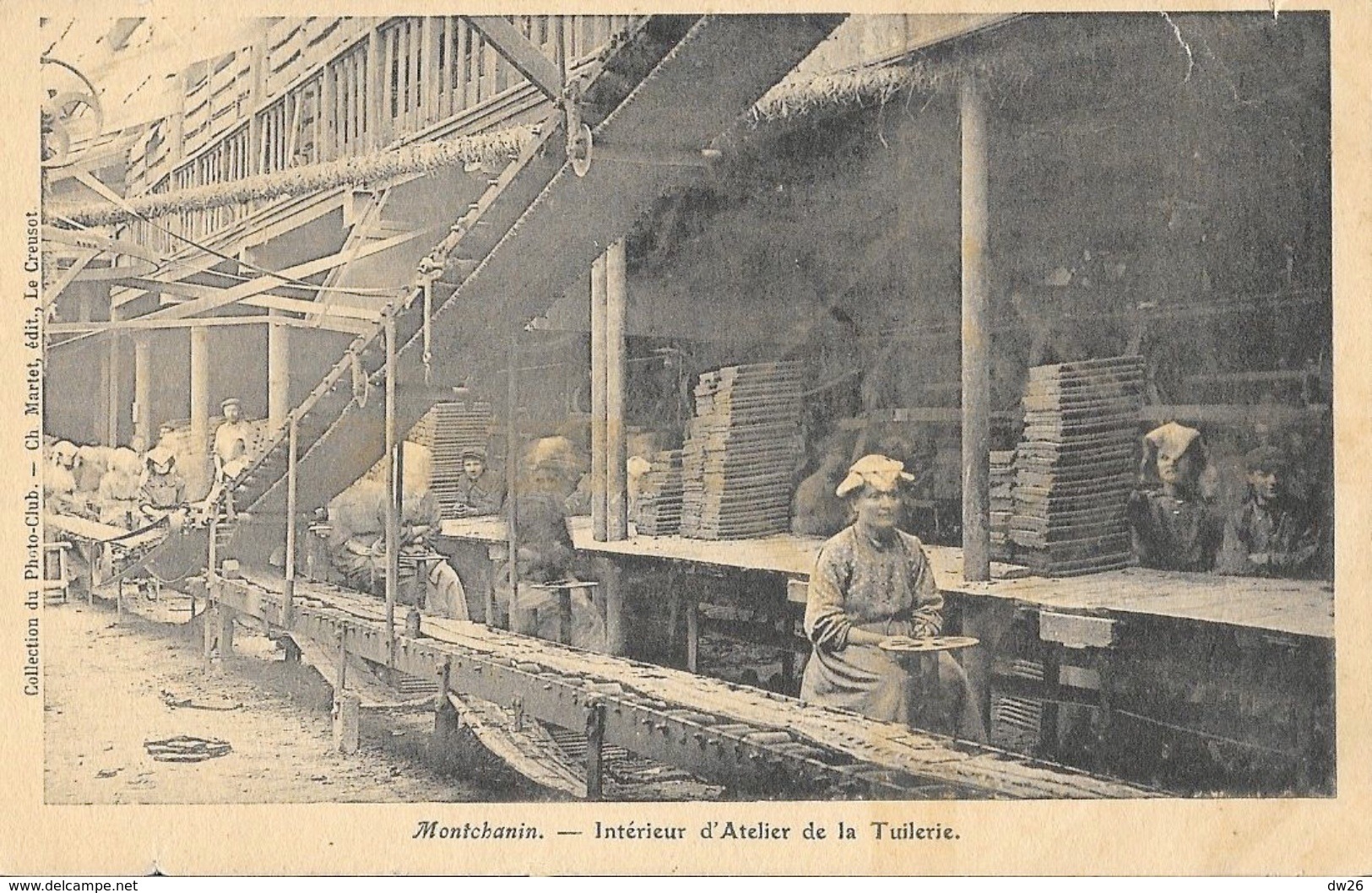 Montchanin (Saône-et-Loire), Intérieur D'Atelier De La Tuilerie, Collection Photo-Club (Ch. Martel) - Autres & Non Classés