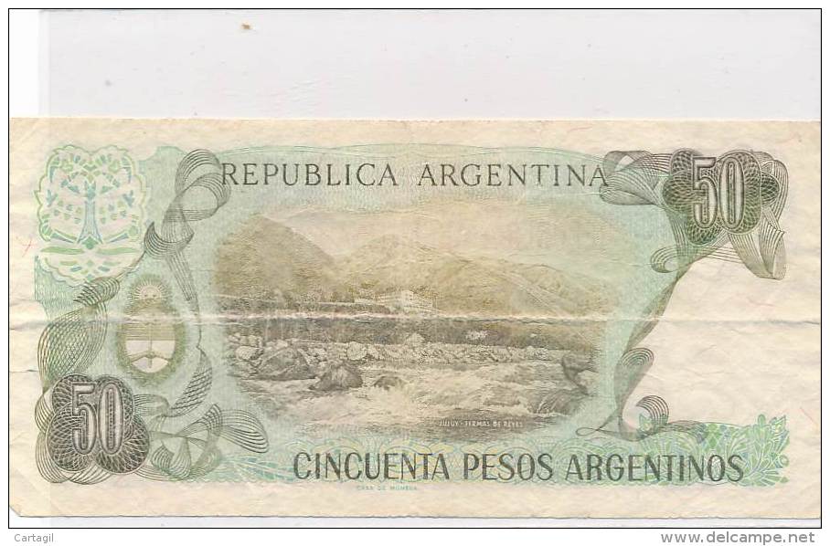 Billets -B2974- Argentine -50 Pesos  (type, Nature, Valeur, état... Voir  Double Scans)-Envoi Gratuit - Argentina