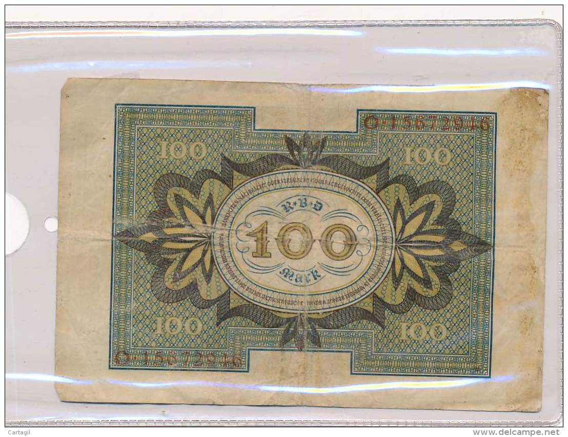 Billets - B2983 -  Allemagne - 100 Mark  1920 ( Type, Nature, Valeur, état... Voir Double  Scans) - 100 Mark