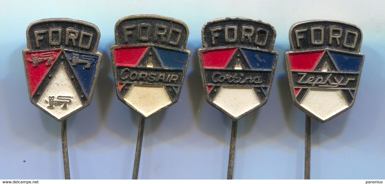 FORD  - Car, Auto, Automotive, Vintage Pin, Badge, Abzeichen, 4 Pcs - Ford