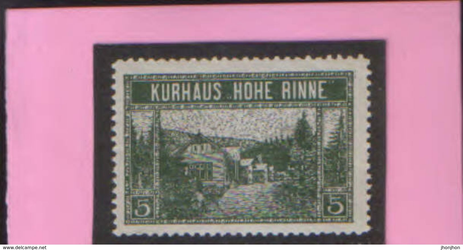 Romania - Local Post Paltinis,Kurhaus "Hohe Rinne"- 8th Edition 1910 - 5 Dark Green Heller Unused,without Hinged -2/scan - Emissions Locales