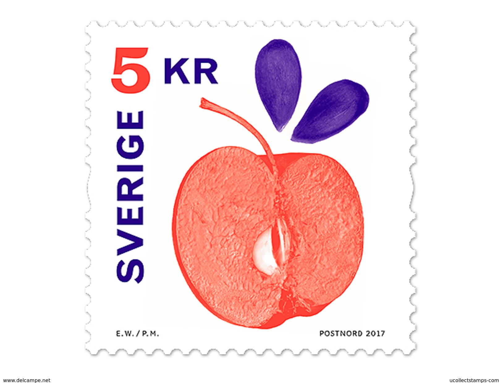 Zweden  2017    Appel    Apple   Rolzegel Coilstamp       Postfris/mnh - Ungebraucht