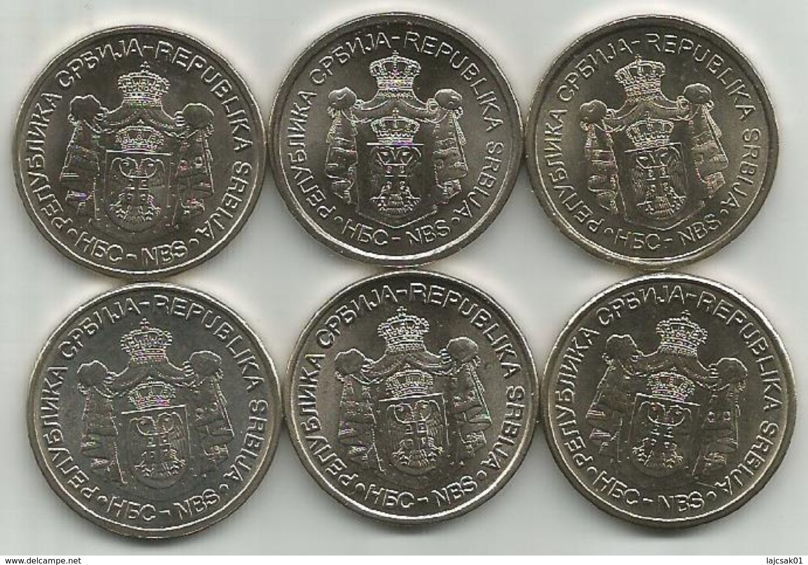 Serbia 20 Dinara 2006 - 2007 - 2009 - 2010 - 2011 - 2012.   6 Commemorative Coins HIGH GRADE From Bank Bag - Serbia