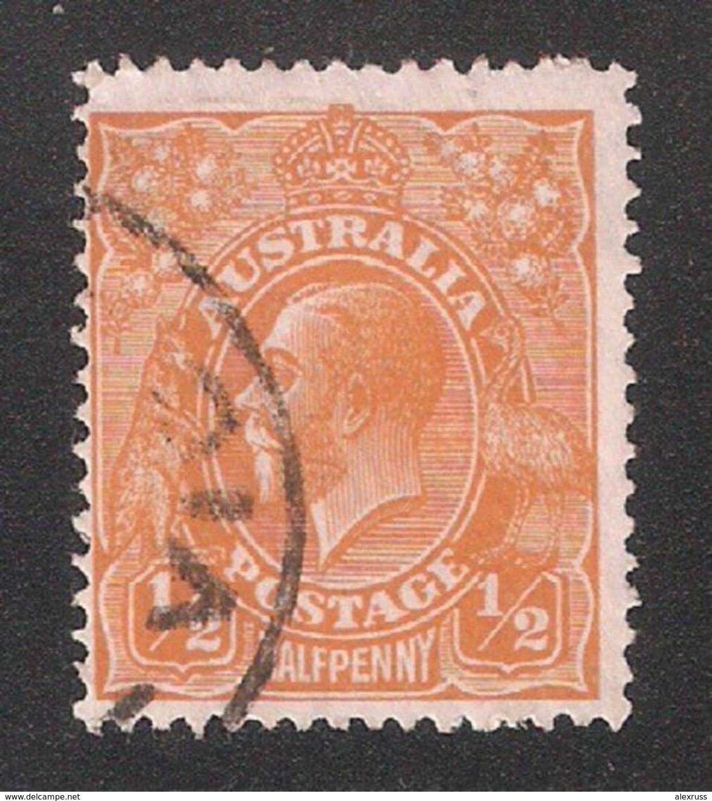 Australia 1926 KG V,1/2p,Wmk 203,Sc 66,Fine Used - Used Stamps