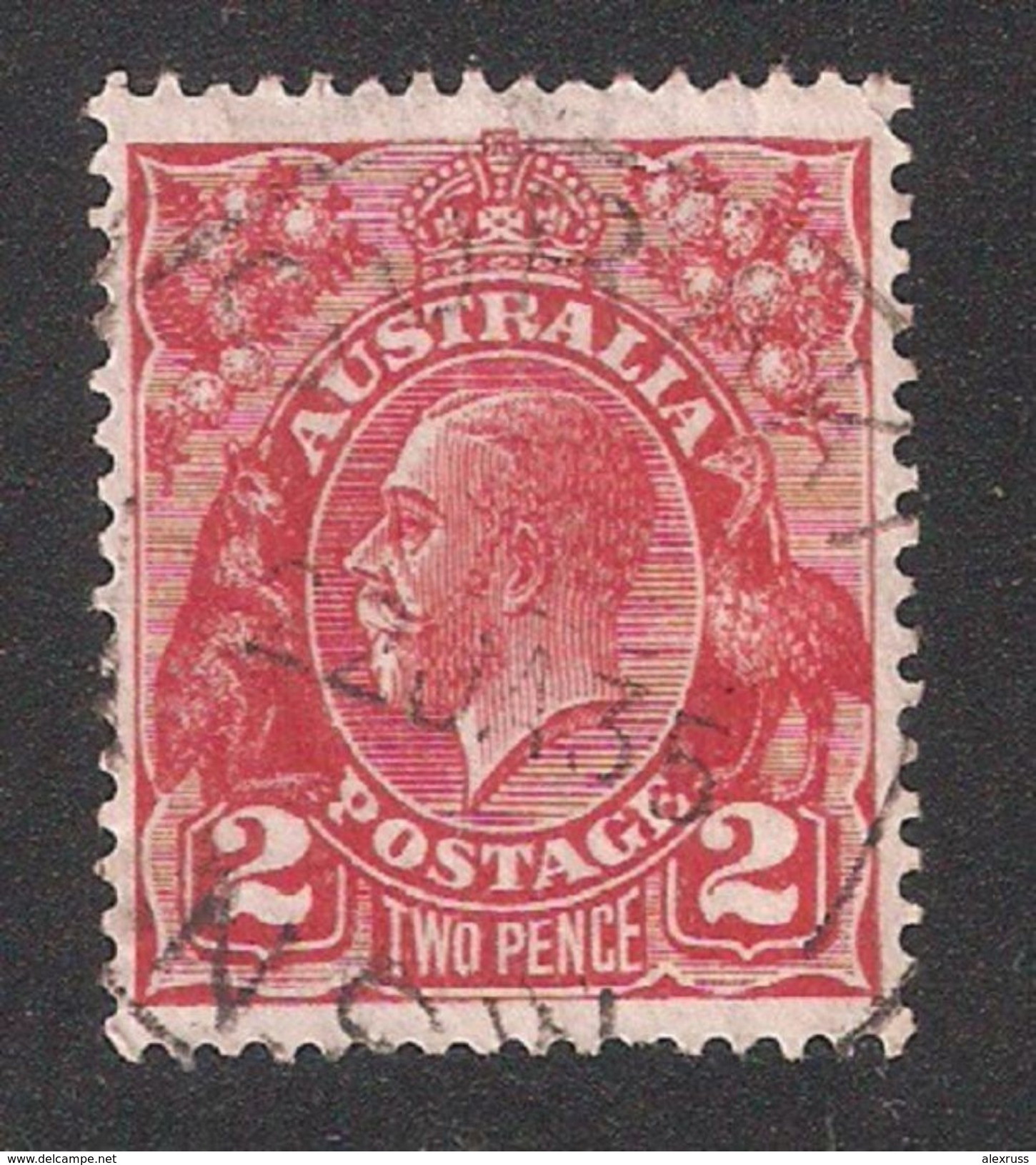 Australia 1931 KGV,2p,RARE Inverted Wmk 228,Sc 116,Fine Used - Variedades Y Curiosidades
