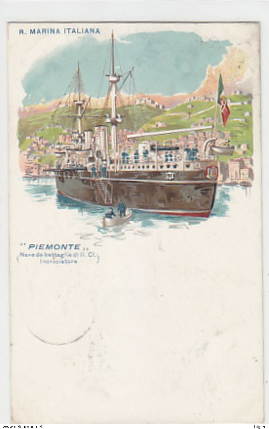 "Piemonte" Nave Di Battaglia Di II.Cl. Incrociatore - Litho - 1900     (A-62-160806) - Guerre