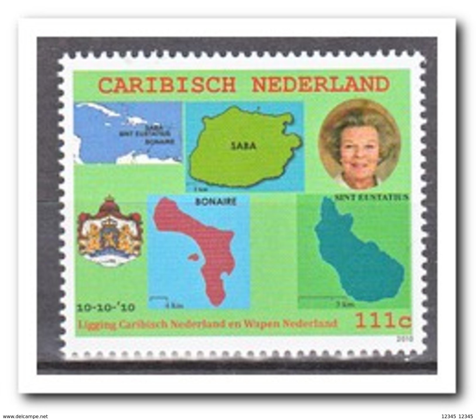 Caribisch Nederland 2010, Postfris MNH, Wapon, Flag, Map - Curacao, Netherlands Antilles, Aruba