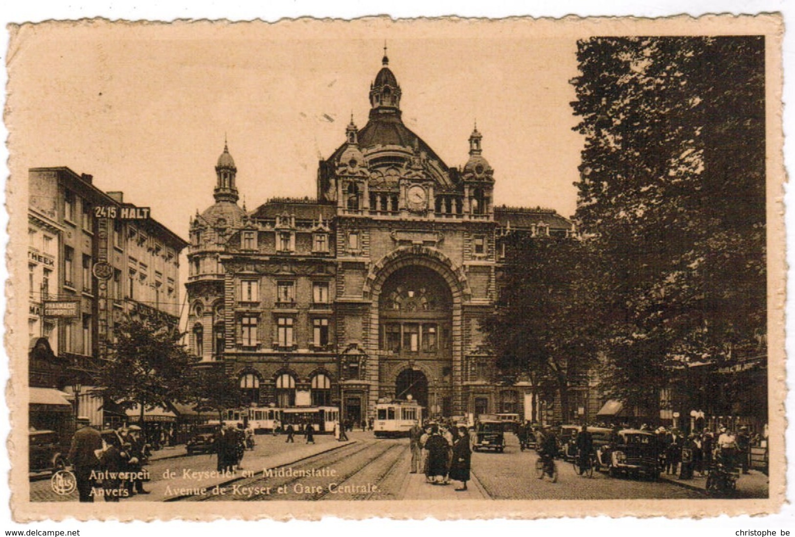 Antwerpen, Anvers, De Keyzerlei En Middenstatie, Verso: Zegel Leopold III, Vrijheid, Protestzegel (pk41310) - Antwerpen