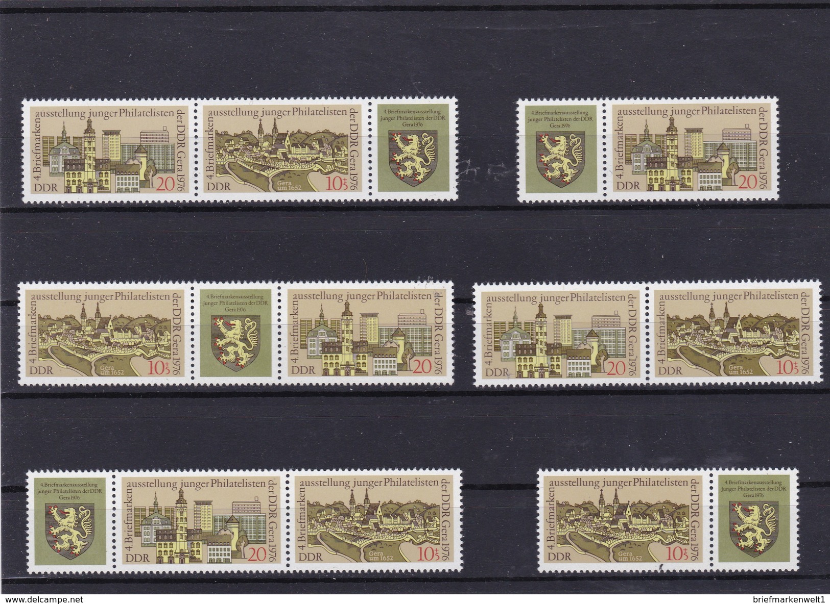 DDR, Kpl. ZD Kombinationen Der Nr 2153/54**, (W Zd 331-W Zd 336, Mi. 8,- Euro (T 323) - Se-Tenant