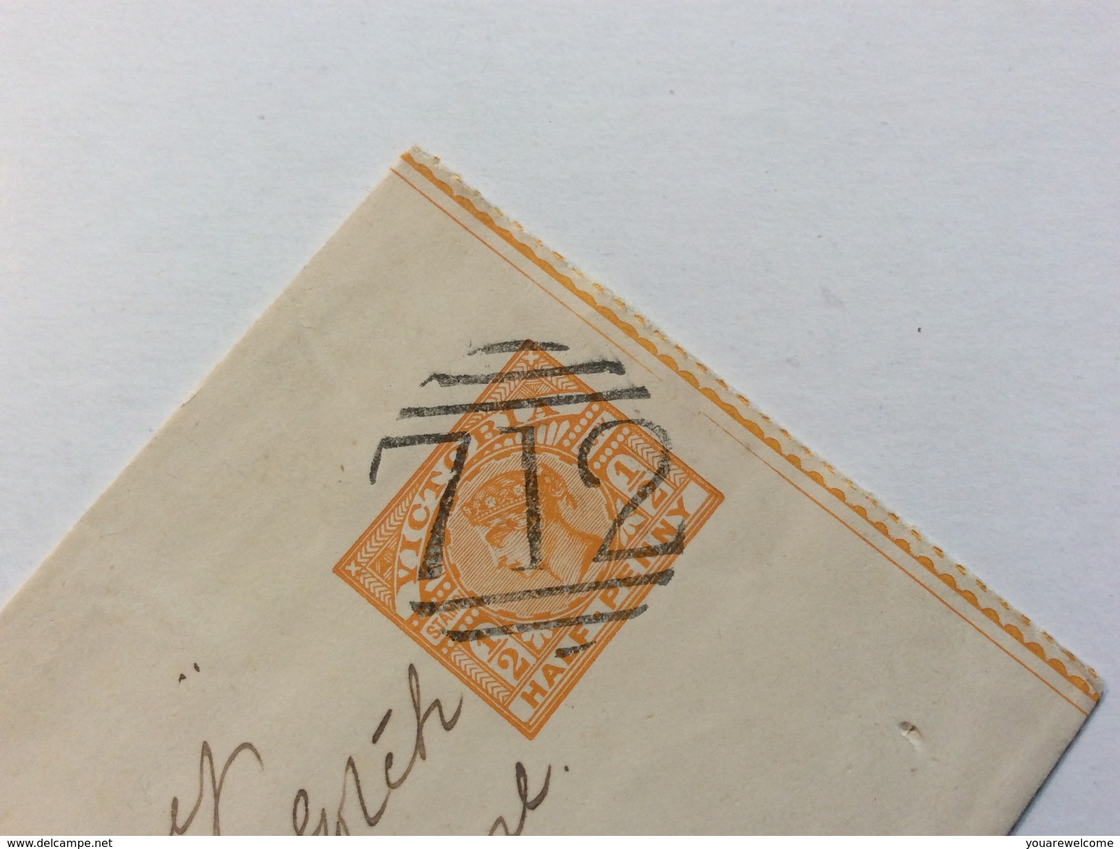 Victoria Postal Stationery Wrapper Numeral „712“ = NAGAMBIE > Melbourne (Australia Cover Lettre Australie Entier - Covers & Documents