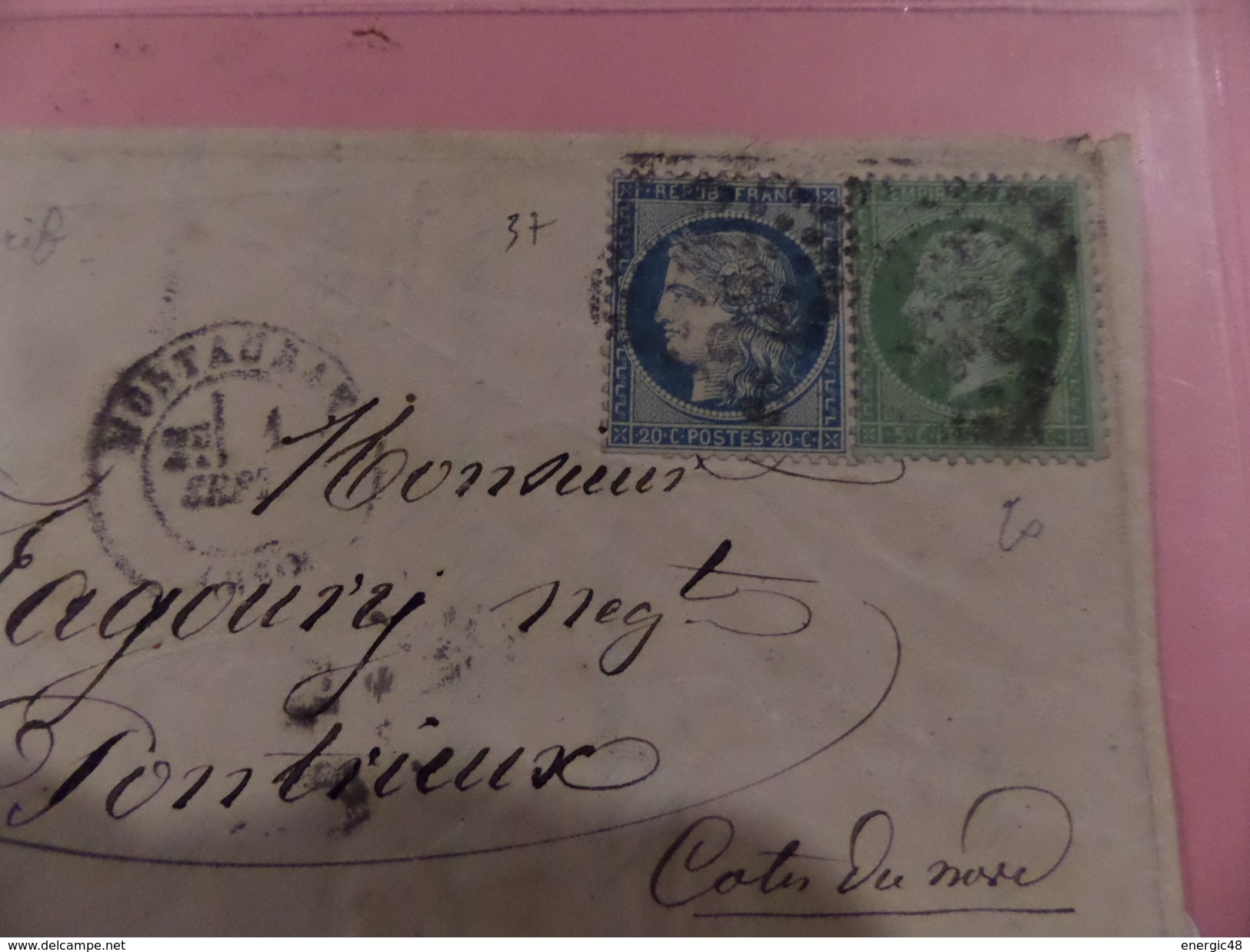 16.12.17-rare 1er Jour Du Tarif Du 1er Septembre 71 De Montauban Sur Devant De Lettre ,a Voir!! - 1849-1876: Klassik