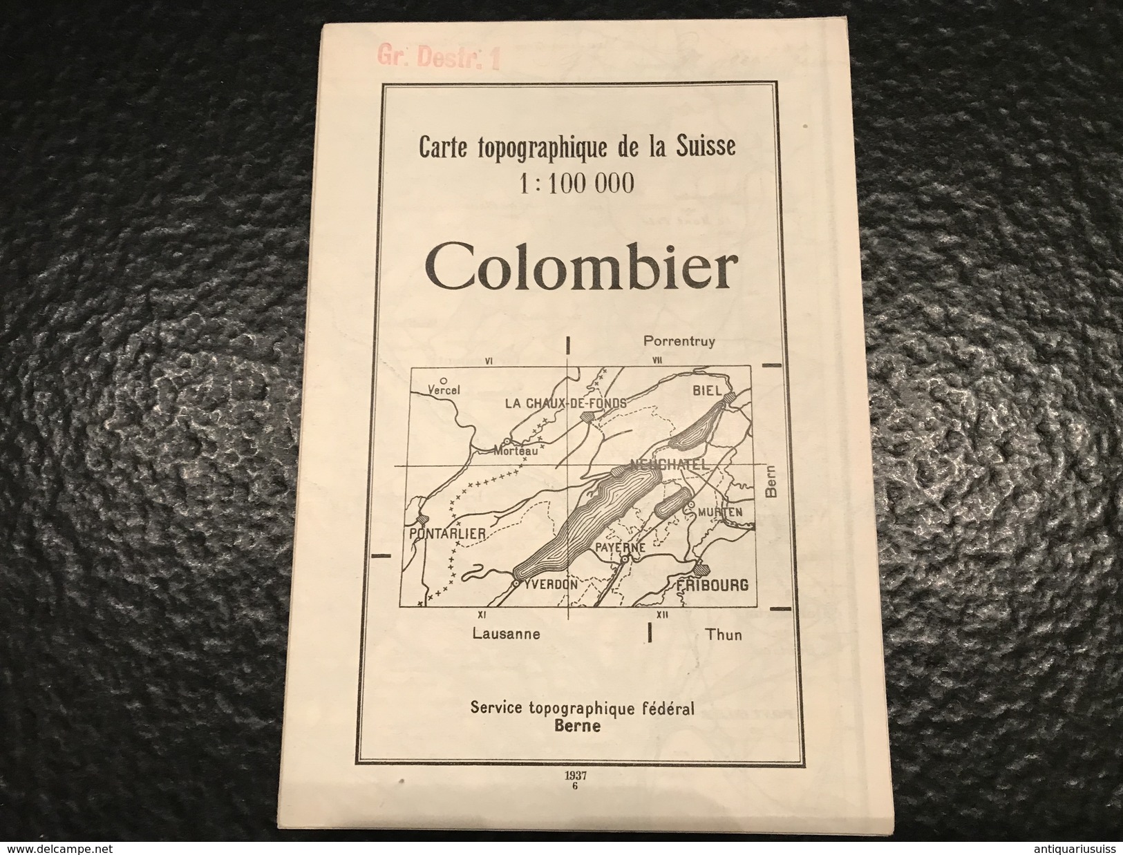 Colombier -1937 - TOPOGRAPHISCHE KARTE DER SCHWEIZ - CARTE TOPOGRAPHIQUE DE LA SUISSE - Gr. Destr. 1 - Topographische Karten