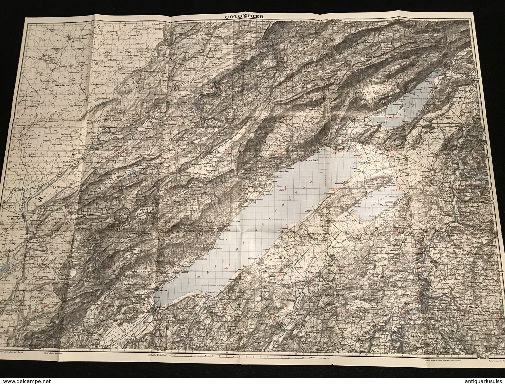 Colombier -1937 - TOPOGRAPHISCHE KARTE DER SCHWEIZ - CARTE TOPOGRAPHIQUE DE LA SUISSE - Gr. Destr. 1 - Cartes Topographiques