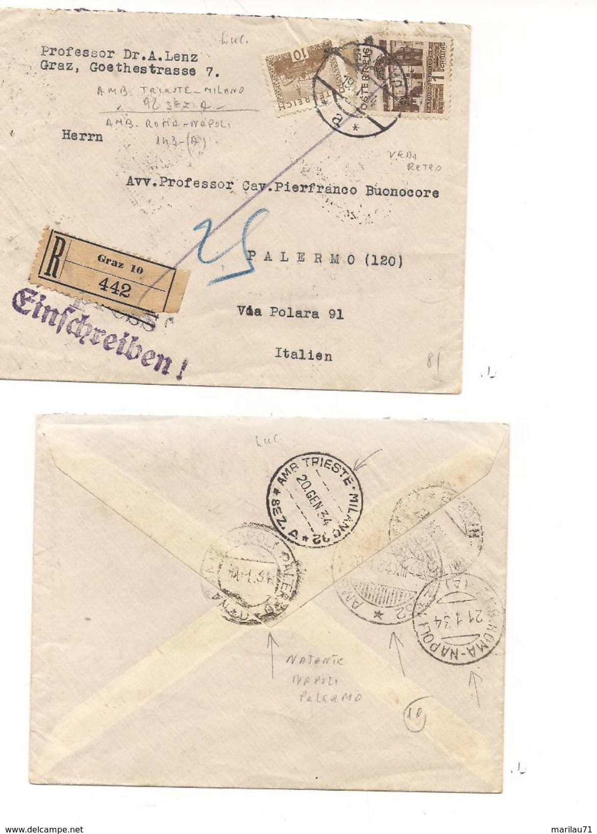 7513 ANNULLO AMBULANTE 1934 Austria Raccomandata - Storia Postale