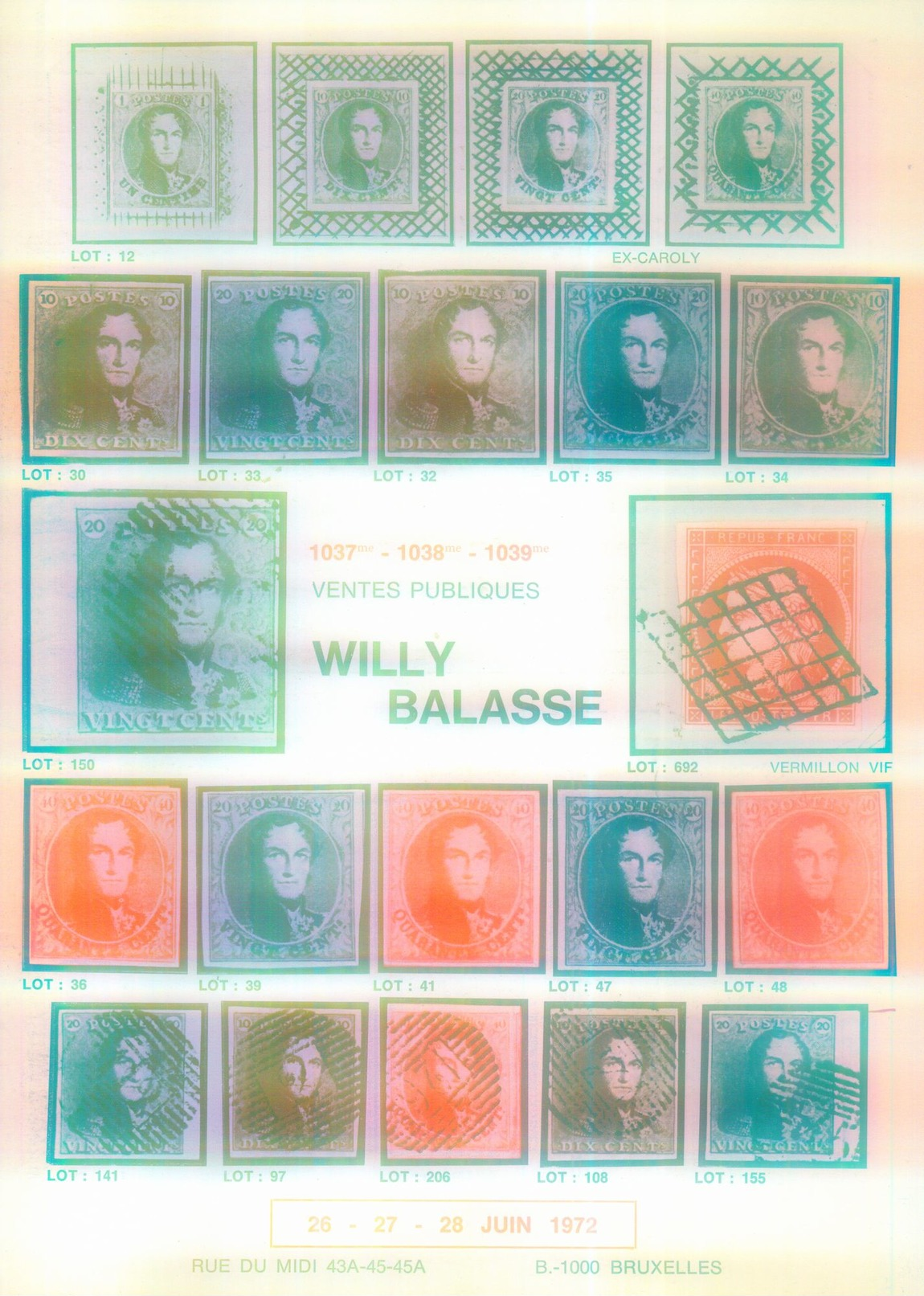 Willy Balasse 1037-1039 Auktion 1972 - Auktionskataloge