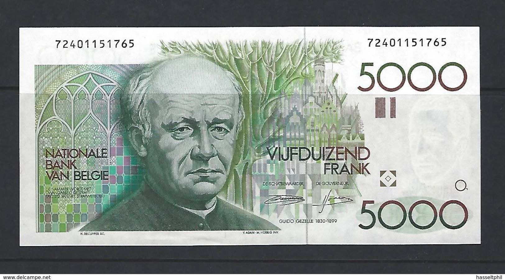 5000 Frank - Francs  - Type  Guido Gezelle  M 109b  FDC - 5000 Francs