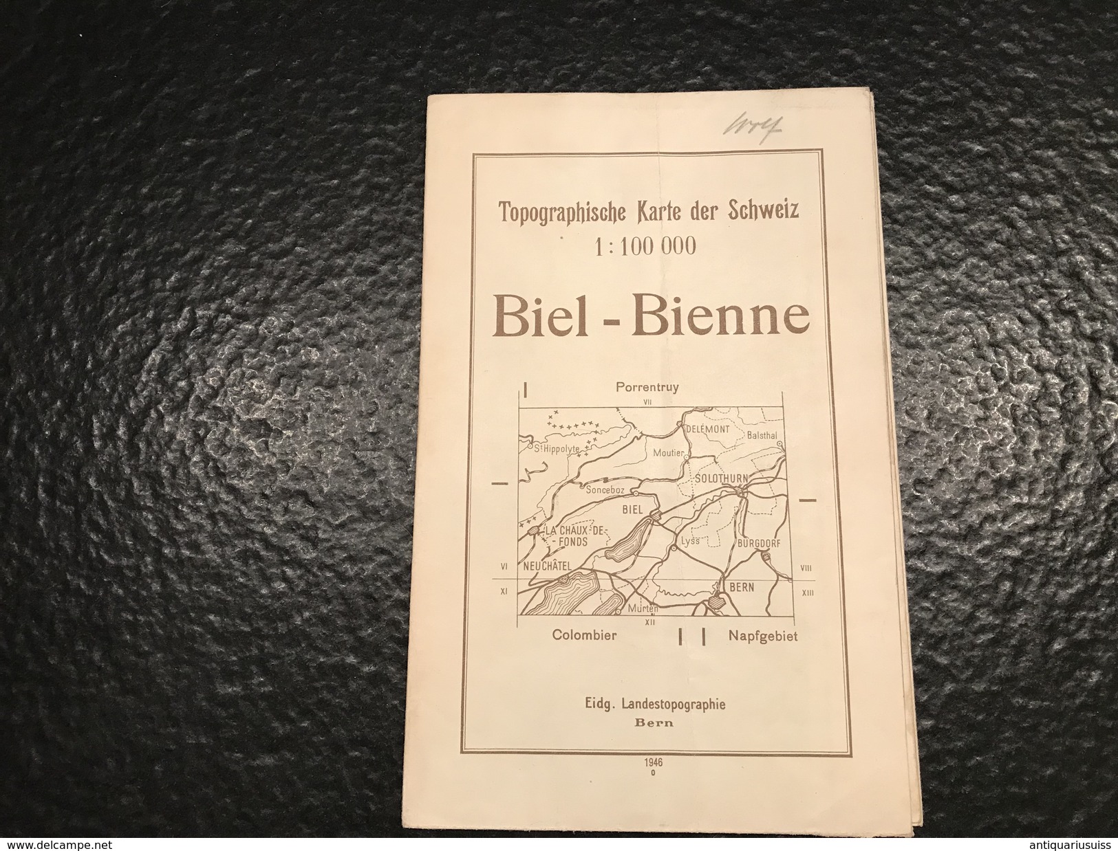 Biel - Bienne -1946 - TOPOGRAPHISCHE KARTE DER SCHWEIZ - CARTE TOPOGRAPHIQUE DE LA SUISSE - Militärmanöver -  Manœuvres - Cartes Topographiques