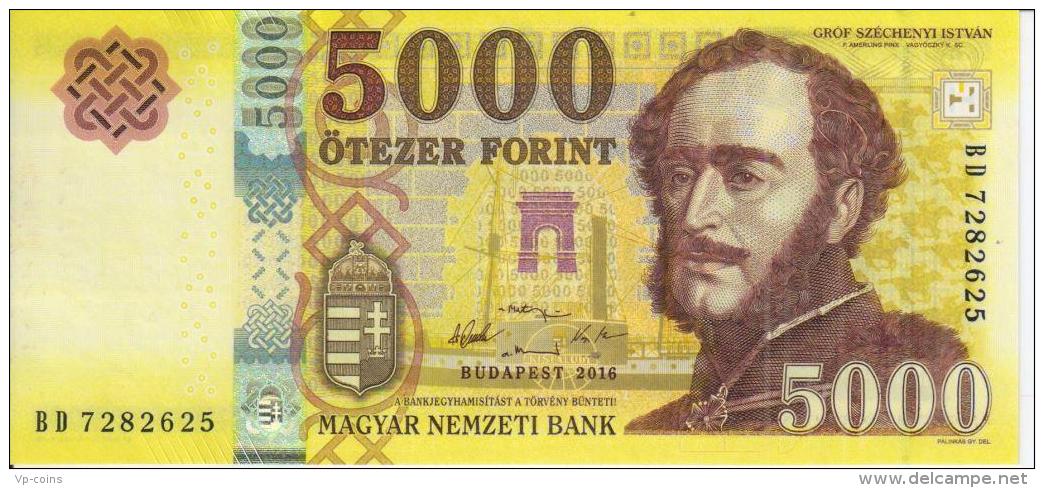 Hungary. Banknote. 5000 Forints. UNC. 2016 - Hongarije