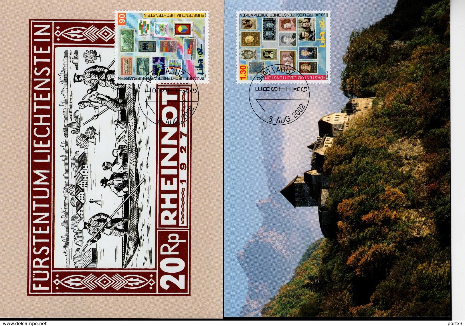 Liechtenstein MK/Nr. 208 Briefmarkenausstellung 2 Maximumkarten - Maximum Cards