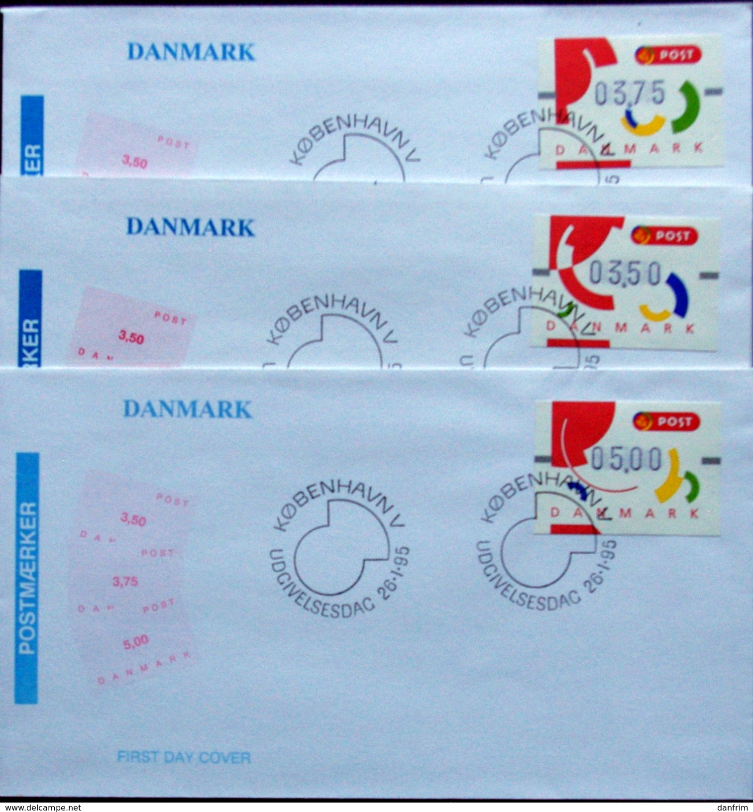 Denmark  1995 ATM Franking Labels Minr.2-4 FDC ( Lot 574 ) - Automatenmarken [ATM]