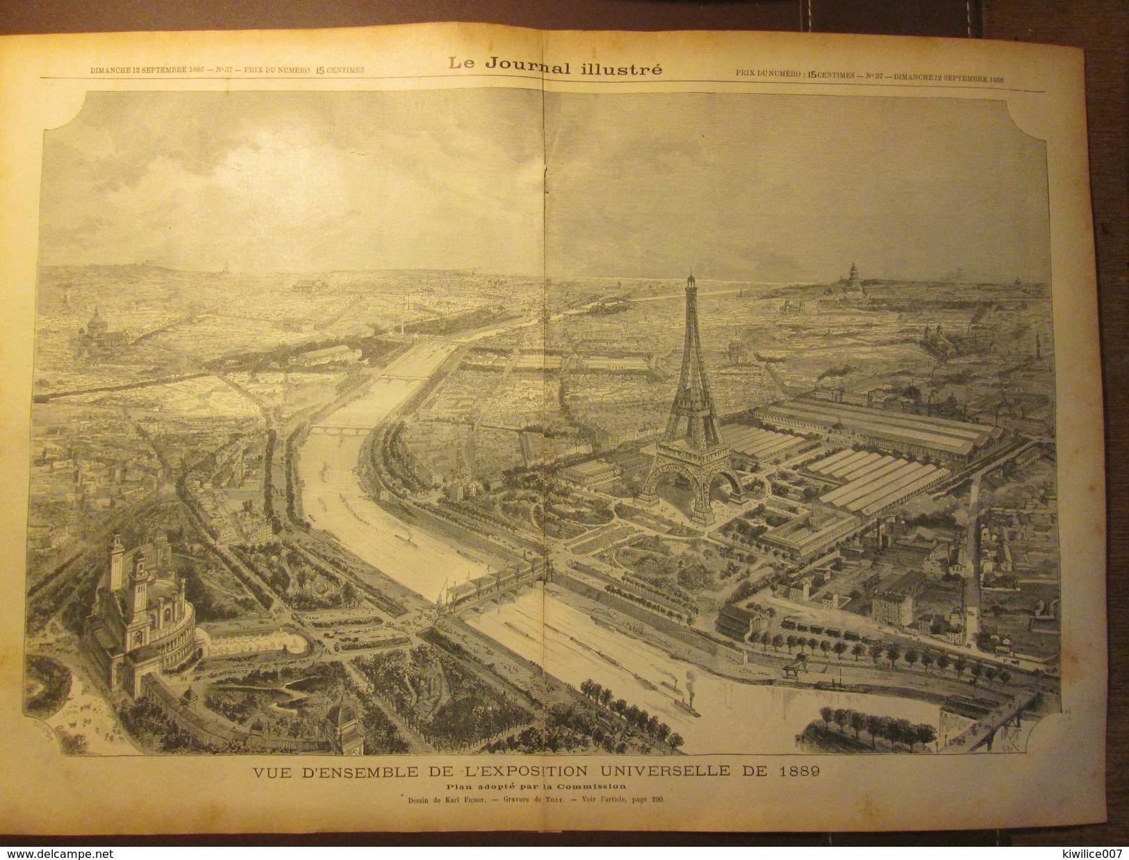 Gravure 1886 Paris Vue  D'Ensemble De L Exposition  Universelle  De 1889 Tour Eiffel - Prints & Engravings