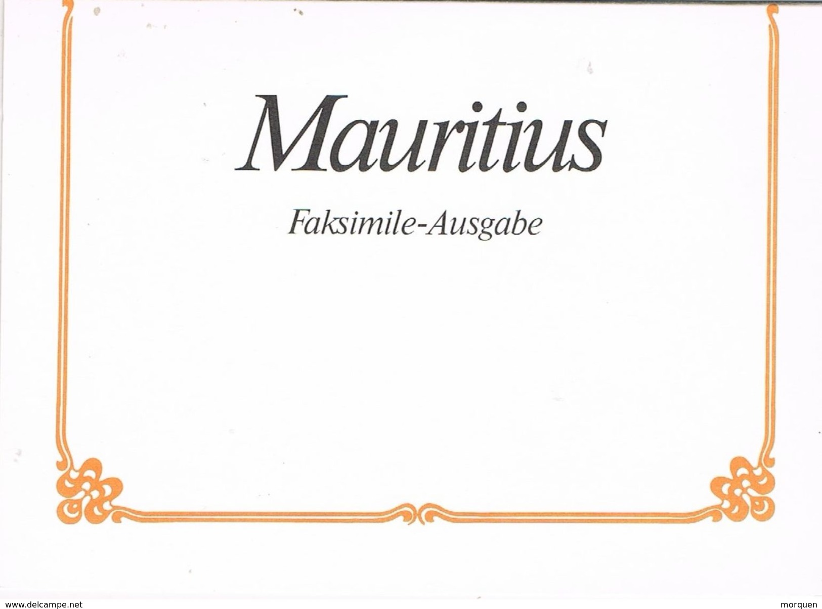 26688. Tarjeta Facsimil, Faksimile MAURITIUS, Mauricio, Arcivo Braunschweig - Maurice (...-1967)