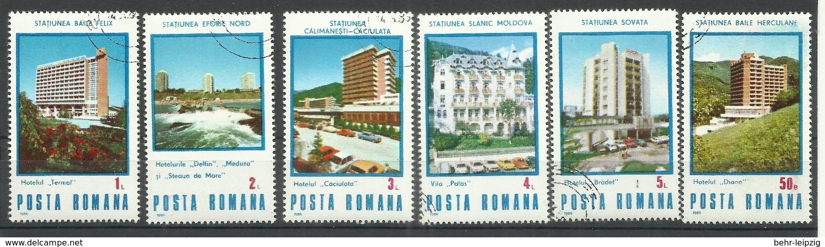 Rumänien 4253-4258 "6 Briefmarken Im Kpl. Satz Mit Bedeutenden Rumän. Gebäuden" Gestempelt Mi. 1,40 - Oblitérés