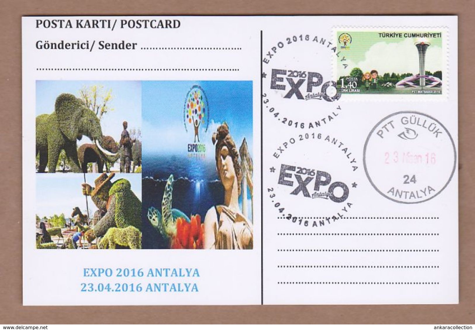 AC - TURKEY POSTAL STATIONERY - EXPO 2016 ANTALYA ANTALYA, 23 APRIL 2016 - Postal Stationery