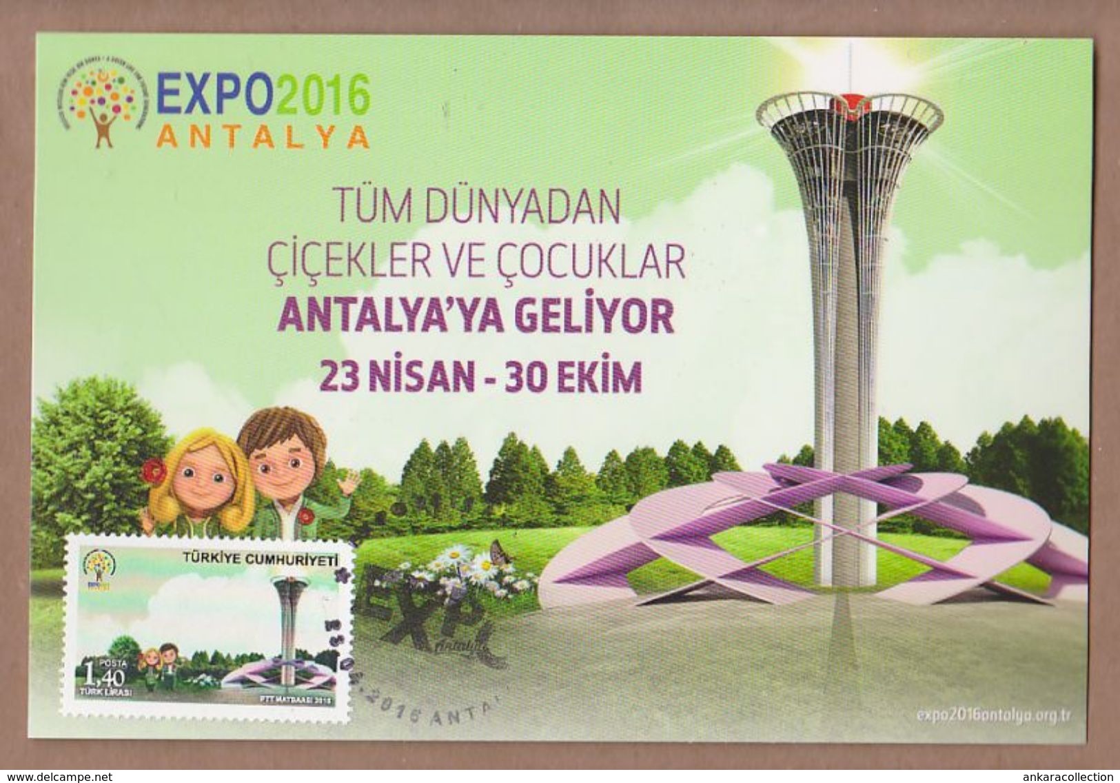 AC - TURKEY POSTAL STATIONERY - EXPO 2016 ANTALYA A GREEN LIFE FOR FUTURE GENERATIONS ANTALYA, 23 APRIL 2016 - Postal Stationery