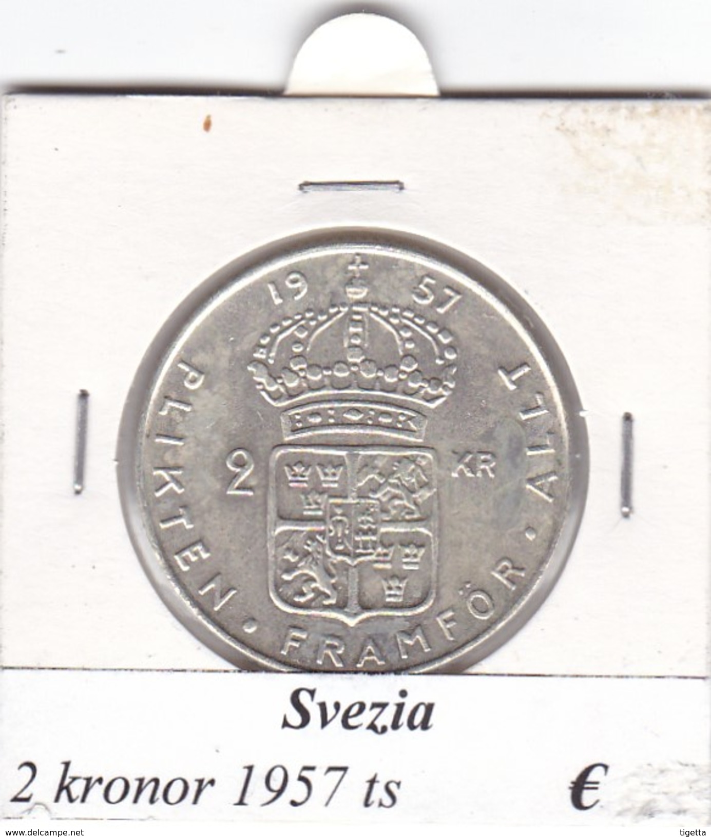 SVEZIA   2  KRONOR  ANNO 1957  COME DA FOTO - Suède