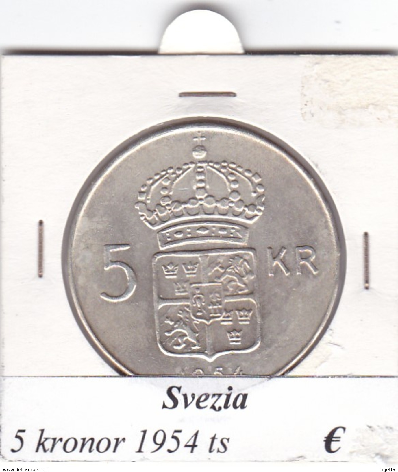 SVEZIA   5  KRONOR  ANNO 1954  COME DA FOTO - Suecia