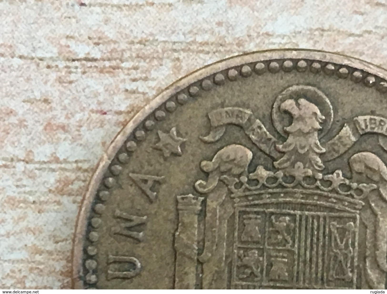 1957 (61) Spain Espana 1 Una Pesetas Coin,  VF Very Fine - 1 Peseta
