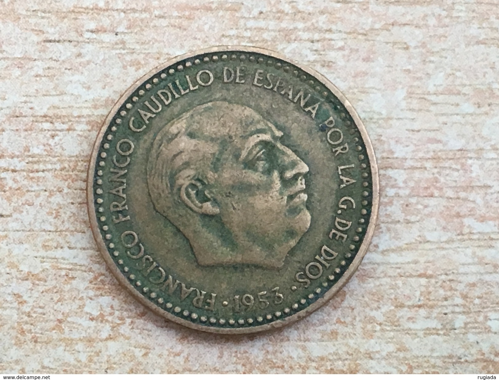 1957 (61) Spain Espana 1 Una Pesetas Coin,  VF Very Fine - 1 Peseta