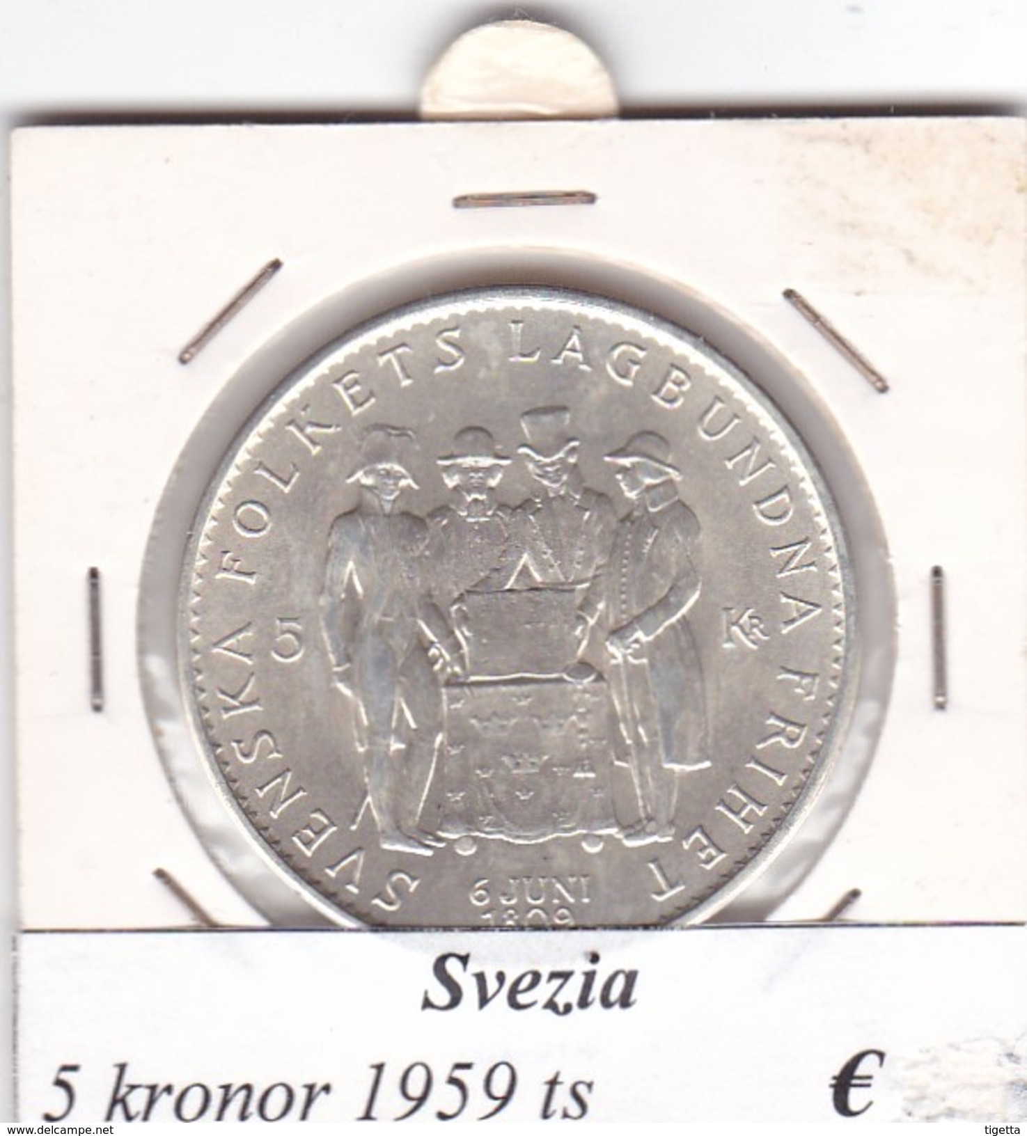 SVEZIA   5  KRONOR  ANNO 1959  COME DA FOTO - Svezia