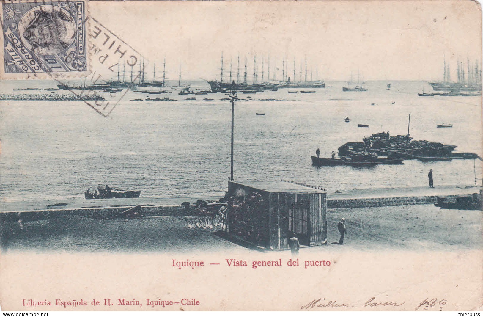 Chile Tarjeta Postal Colomb 1909 Daguin Iqueque - Chile