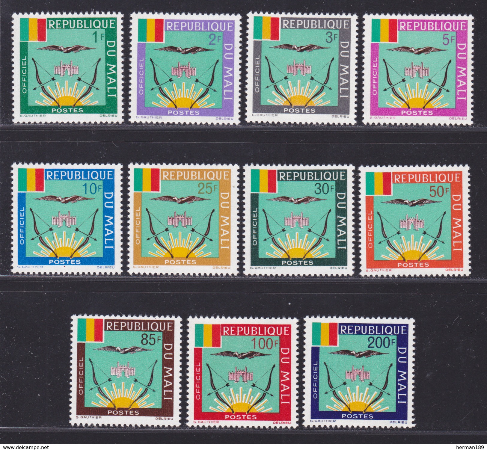 MALI SERVICE N°   12 à 22 ** MNH Neufs Sans Charnière, TB  (D2816) Armoiries - Mali (1959-...)